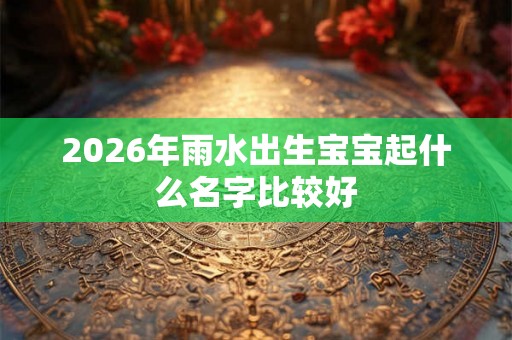 2026年雨水出生宝宝起什么名字比较好 2026年雨水出生宝宝起什么名字比较好