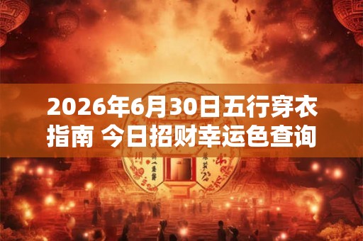 2026年6月30日五行穿衣指南 今日招财幸运色查询