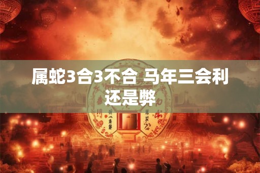 属蛇3合3不合 马年三会利还是弊