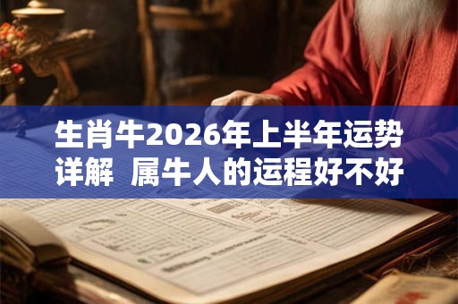 生肖牛2026年上半年运势详解  属牛人的运程好不好