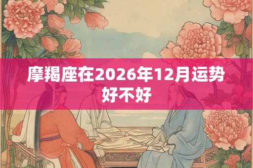 摩羯座在2026年12月运势好不好