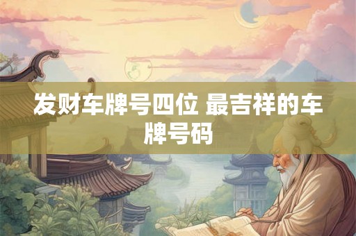发财车牌号四位 最吉祥的车牌号码