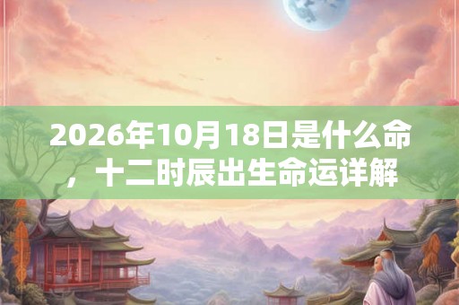 2026年10月18日是什么命，十二时辰出生命运详解