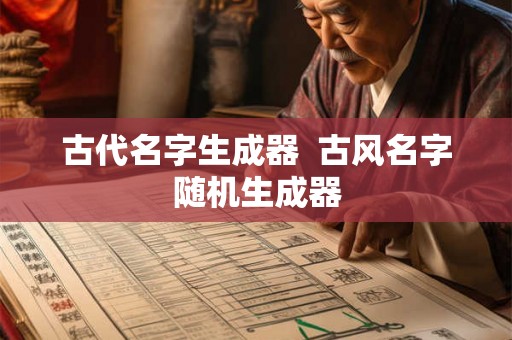 古代名字生成器  古风名字随机生成器