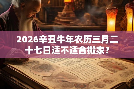 2026辛丑牛年农历三月二十七日适不适合搬家？