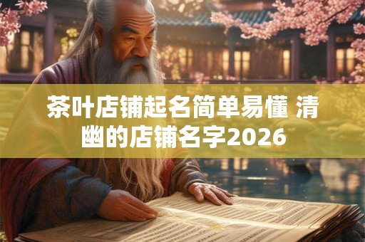 茶叶店铺起名简单易懂 清幽的店铺名字2026