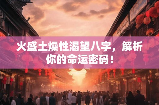 火盛土燥性渴望八字，解析你的命运密码！