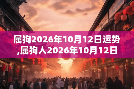 属狗2026年10月12日运势,属狗人2026年10月12日财运,生肖狗2026年10月12日运势