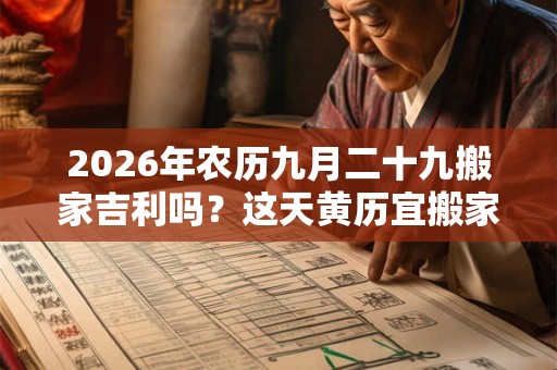 2026年农历九月二十九搬家吉利吗？这天黄历宜搬家吗