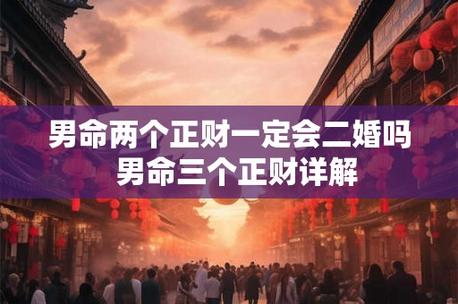 男命两个正财一定会二婚吗  男命三个正财详解
