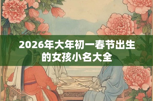 2026年大年初一春节出生的女孩小名大全