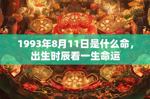 1993年8月11日是什么命，出生时辰看一生命运