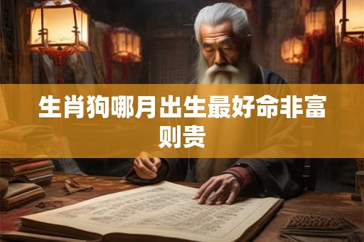 生肖狗哪月出生最好命非富则贵