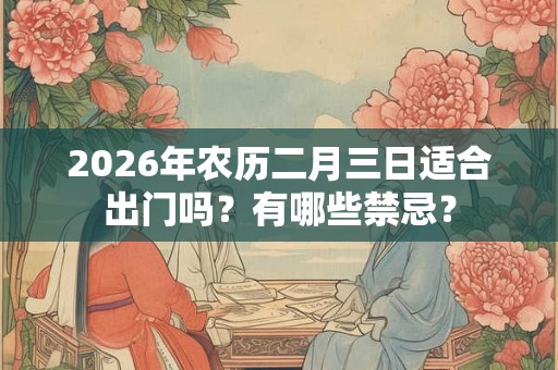 2026年农历二月三日适合出门吗？有哪些禁忌？
