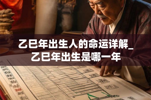 乙巳年出生人的命运详解_乙巳年出生是哪一年