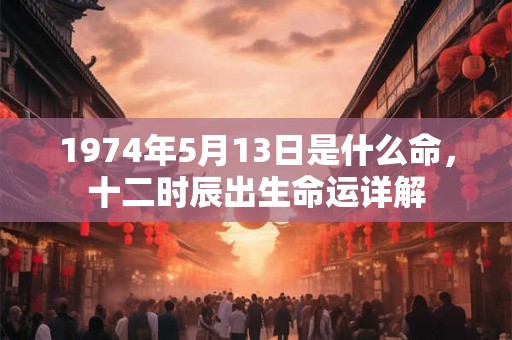 1974年5月13日是什么命，十二时辰出生命运详解