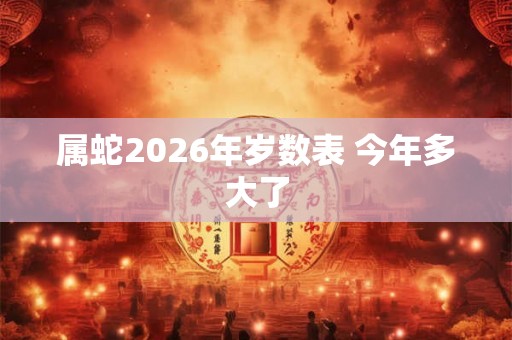 属蛇2026年岁数表 今年多大了