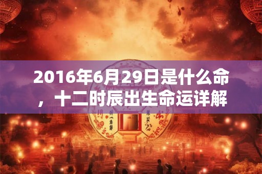 2016年6月29日是什么命，十二时辰出生命运详解