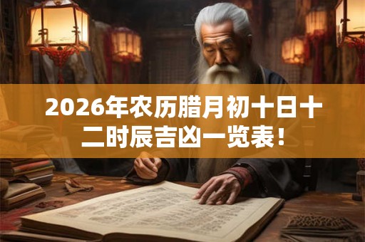 2026年农历腊月初十日十二时辰吉凶一览表！