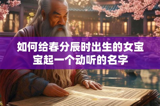 如何给春分辰时出生的女宝宝起一个动听的名字