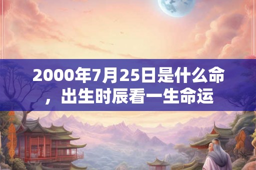 2000年7月25日是什么命，出生时辰看一生命运
