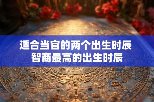 适合当官的两个出生时辰 智商最高的出生时辰 适合当官的两个出生时辰 智商最高的出生时辰