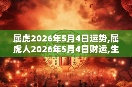 属虎2026年5月4日运势,属虎人2026年5月4日财运,生肖虎2026年5月4日运势