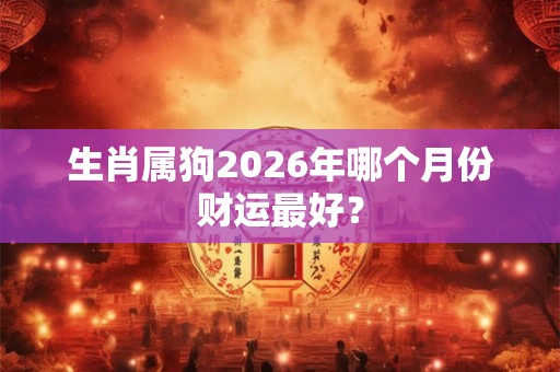 生肖属狗2026年哪个月份财运最好？