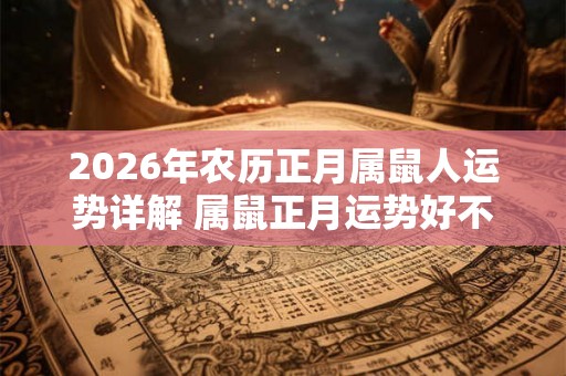 2026年农历正月属鼠人运势详解 属鼠正月运势好不好2026