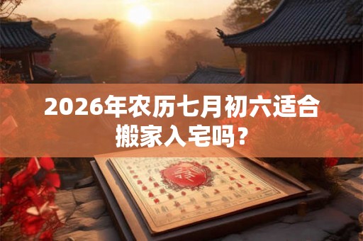 2026年农历七月初六适合搬家入宅吗？