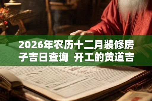 2026年农历十二月装修房子吉日查询  开工的黄道吉日