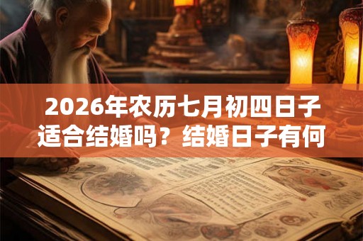 2026年农历七月初四日子适合结婚吗？结婚日子有何讲究？
