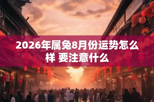 2026年属兔8月份运势怎么样 要注意什么