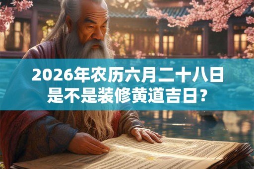 2026年农历六月二十八日是不是装修黄道吉日？
