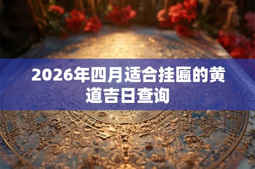 2026年四月适合挂匾的黄道吉日查询