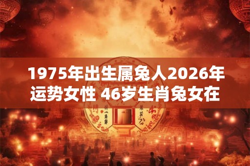 1975年出生属兔人2026年运势女性 46岁生肖兔女在2026年运气如何