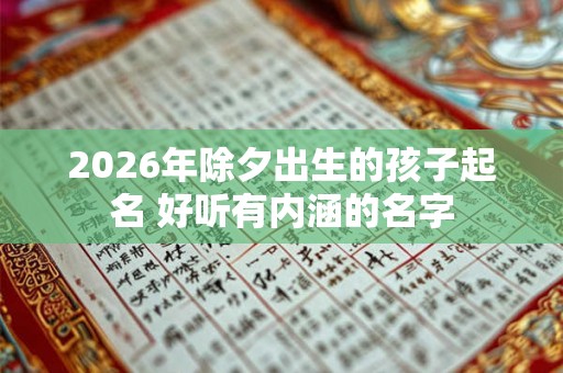 2026年除夕出生的孩子起名 好听有内涵的名字
