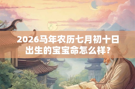 2026马年农历七月初十日出生的宝宝命怎么样？