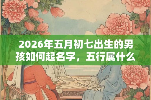 2026年五月初七出生的男孩如何起名字，五行属什么