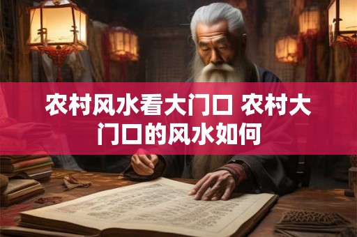 农村风水看大门口 农村大门口的风水如何