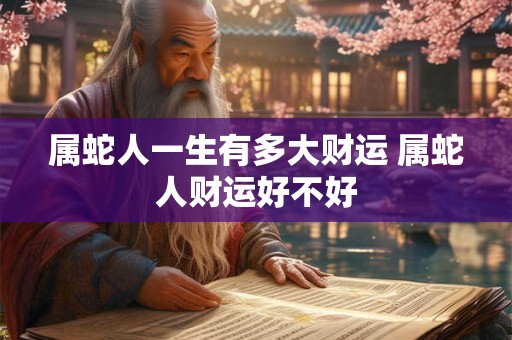 属蛇人一生有多大财运 属蛇人财运好不好