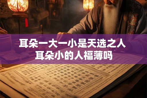 耳朵一大一小是天选之人 耳朵小的人福薄吗