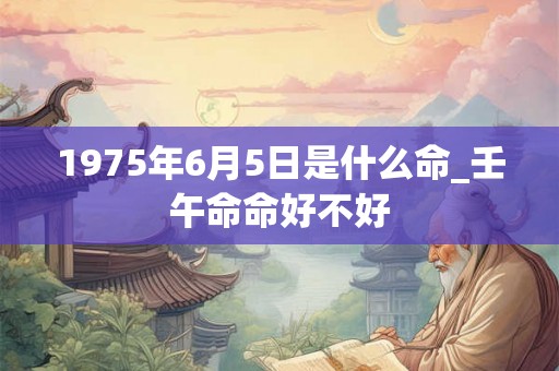 1975年6月5日是什么命_壬午命命好不好 1975年6月5日是什么命_壬午命命好不好