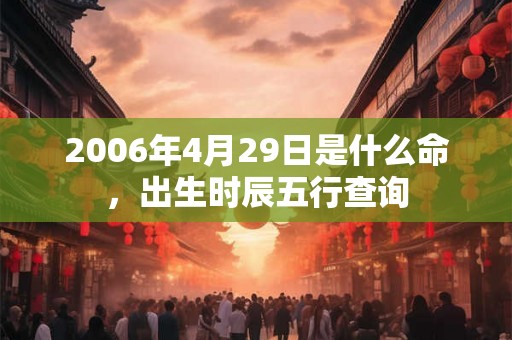 2006年4月29日是什么命，出生时辰五行查询