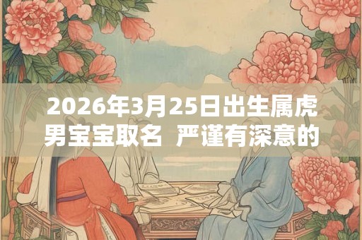 2026年3月25日出生属虎男宝宝取名  严谨有深意的男孩名字分享