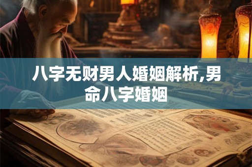 八字无财男人婚姻解析,男命八字婚姻