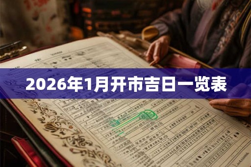 2026年1月开市吉日一览表 2026年1月开市吉日一览表