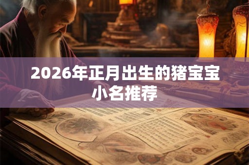 2026年正月出生的猪宝宝小名推荐 2026年正月出生的猪宝宝小名推荐
