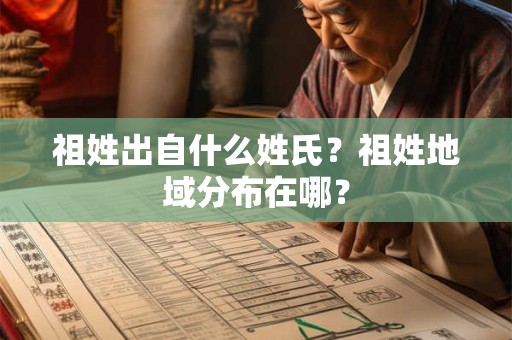 祖姓出自什么姓氏？祖姓地域分布在哪？