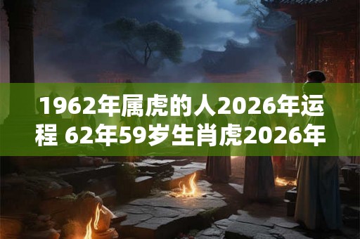 1962年属虎的人2026年运程 62年59岁生肖虎2026年运势